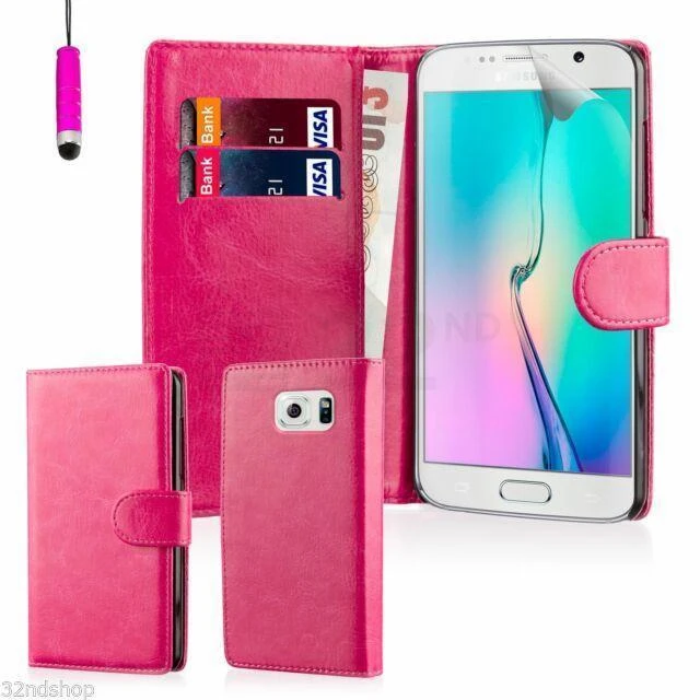 SAMSUNG S6 EDGE G925 BOOK CASE HOTPINK